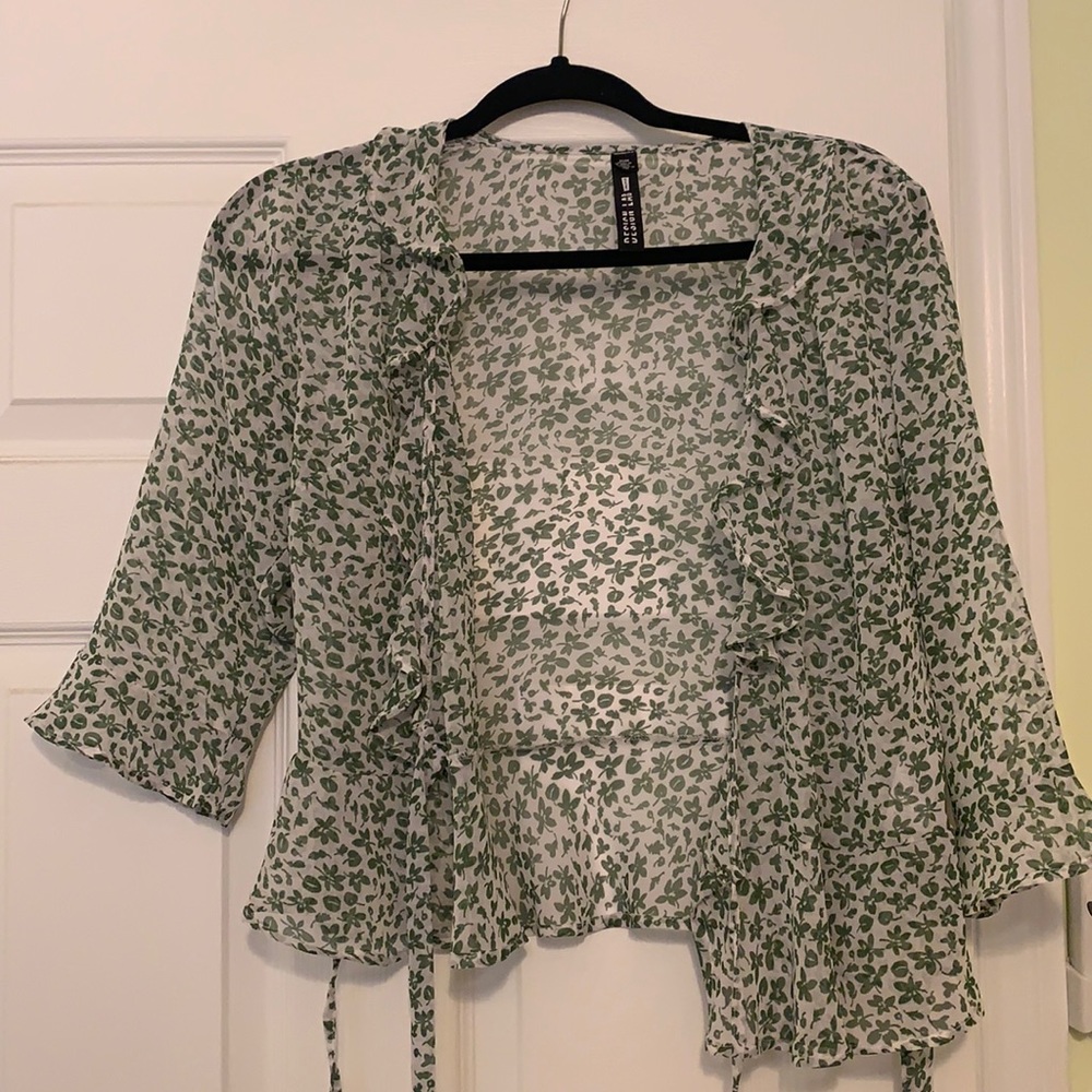 Lord & Taylor Sheer wrap blouse